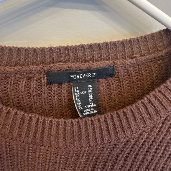 Forever 21 Chocolate Brown Knit Crewneck Sweater - Picture 3 of 4